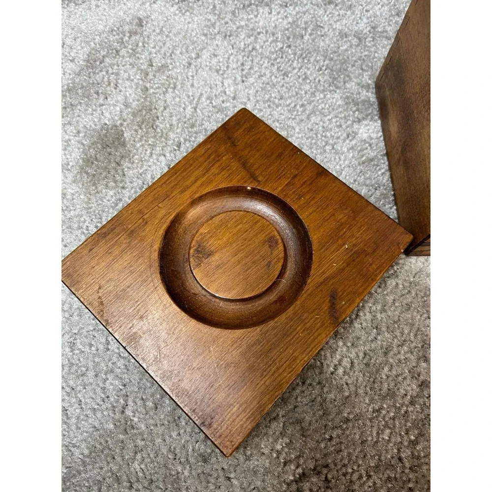 Americana, Wood Box/Canister Brass Eagle Emblem Dovetail Joints‎ Kitchen